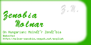 zenobia molnar business card